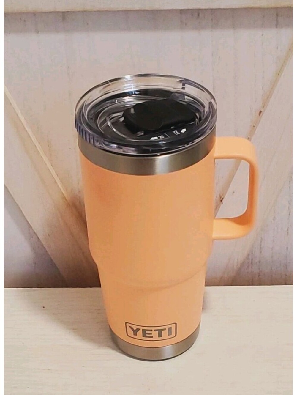 YETI 20 Oz Tumbler Vibrant Orange Peach With Slider Lid